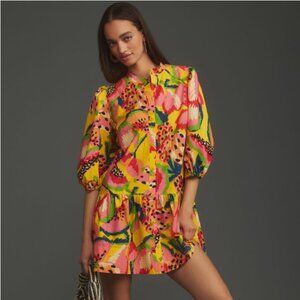 NWT Farm Rio Long-Sleeve Printed Mini Dress SIZE M